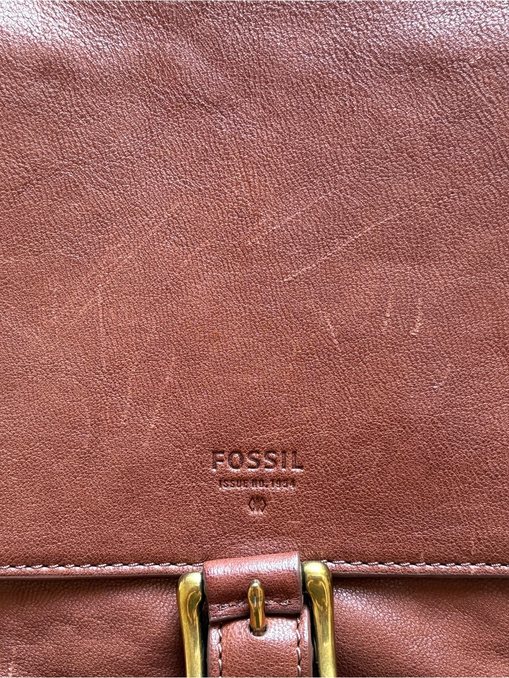 Fossil Brown Goat Hide Leather Crossbody Purse with Removeable Strap - Picture 2 of 12